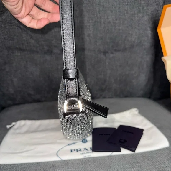 PRADA crystal Triangle shoulder bag - Picture 8 of 10